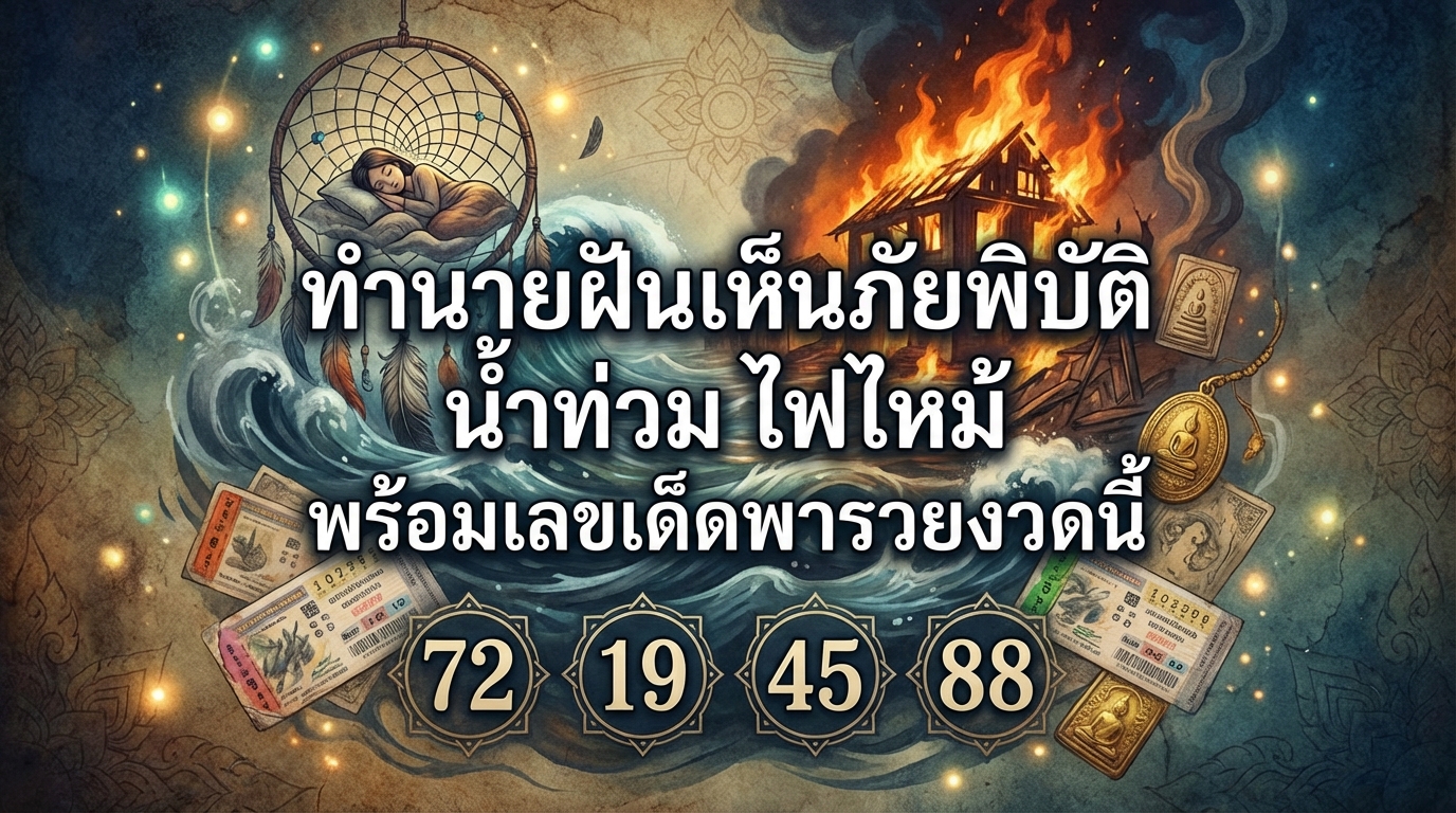 ทำนายฝันเห็นภัยพิบัติ น้ำท่วม ไฟไหม้ พร้อมเลขเด็ดพารวยงวดนี้